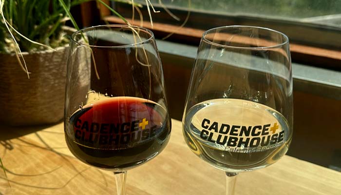 Cadence Clubhouse restaurant and taproom serves red and white wine by the glass