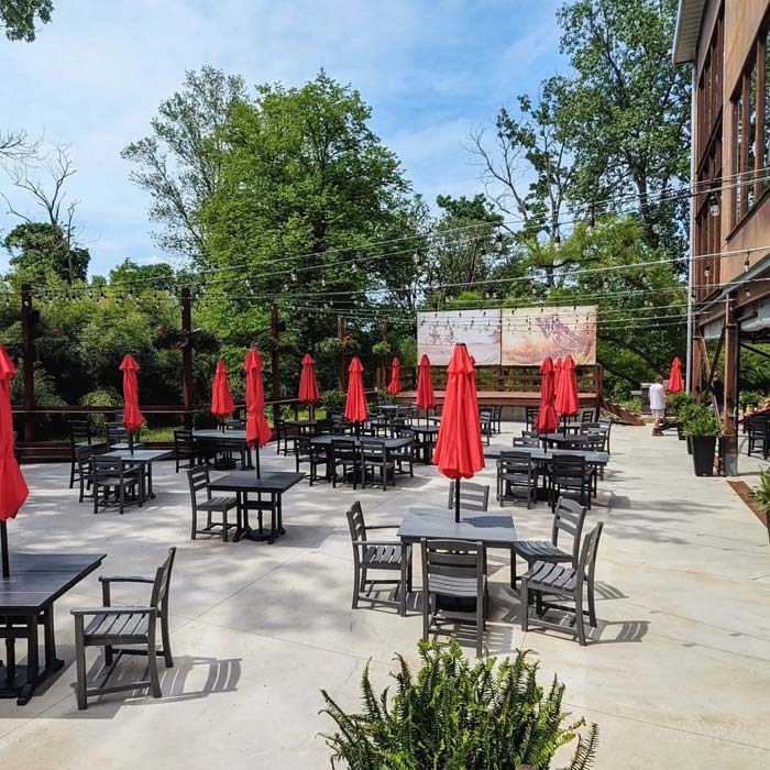 The Backyard private event venue and outdoor live music party patio at Cadence Clubhouse in Allison Park, PA