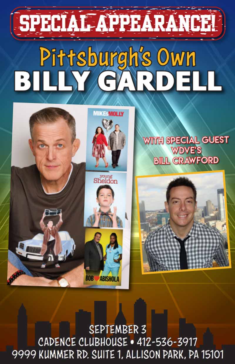 Billy Gardell live September 3rd at Cadence Club