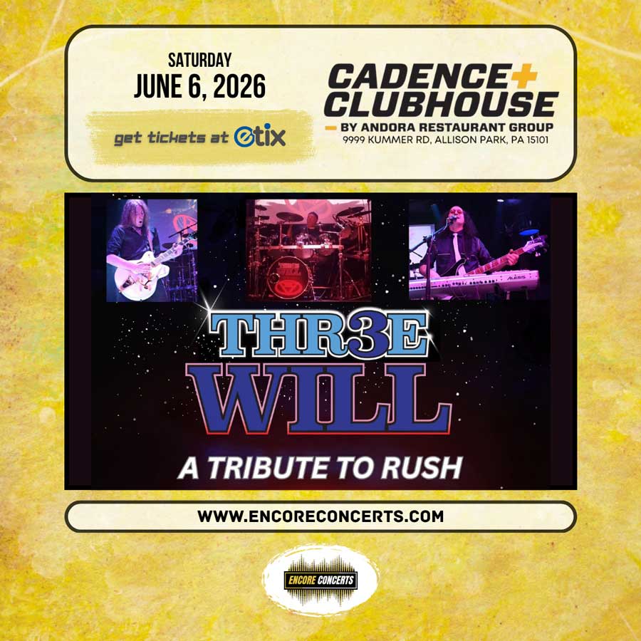 Three Will tribute to Rush live at Cadence Clubhouse on June 6
