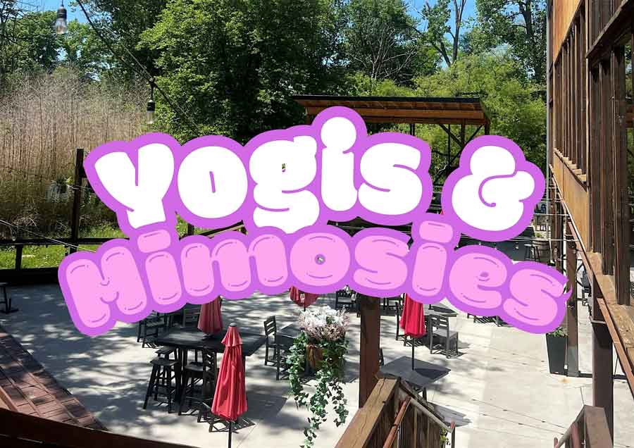 Yogis & Mimosies on Sunday July 26 at Cadence Clubhouse
